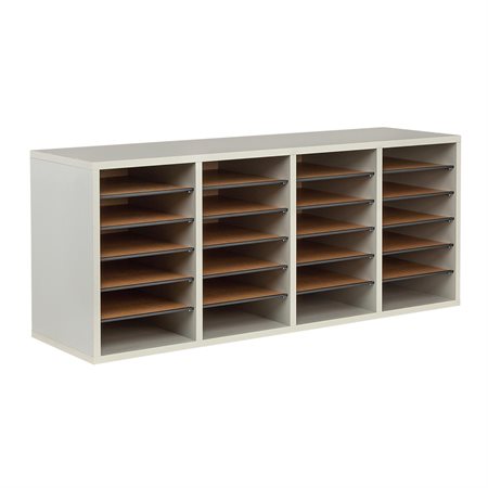Wood Mailroom Organizer 24 compartments, 39-1 / 4 x 11-3 / 4 x 16-1 / 4 in. H grey