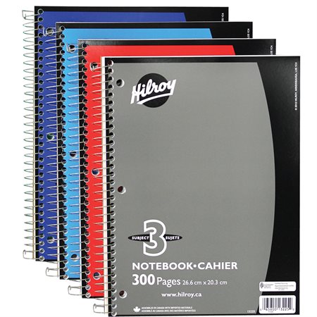 Cahier à reliure spirale Ligné, 3 sujets. 300 pages