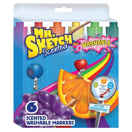 Mr. Sketch Scented™ Washable Markers Washable. Chisel tip. pkg 6