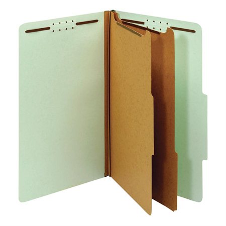 Pressboard Classification Folder 6 fasteners. 2-1 / 2 in. expansion. Legal size green
