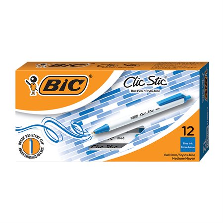 Clic Stic®  Retractable Ballpoint Pens Box of 12 blue
