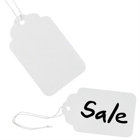 White Identification Tags with String 2-3 / 4 x 1-11 / 16"