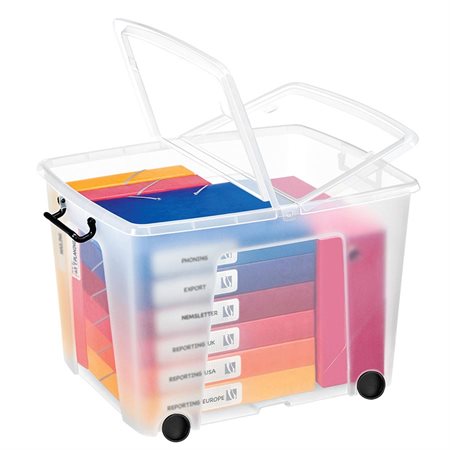 Strata Plastic Storage Box 75 liters with wheels – 23-1 / 2 x 19 x 16"H