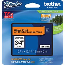 18 mm P-Touch TZe Printing Tape Cassette black on fluo orange