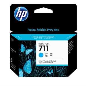 HP 711 Ink Jet Cartridge 29 ml, 3-pack cyan