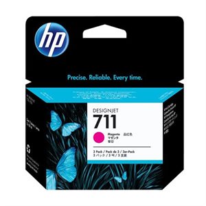 HP 711 Ink Jet Cartridge 29 ml, 3-pack magenta