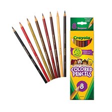 Crayons à colorier en bois Crayola® Boite de 8 - couleurs multiculturelles