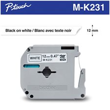 M/MK Printing Tape Cassette 12 mm black on white