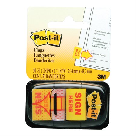 Post-it® Icon Flags “Sign here”