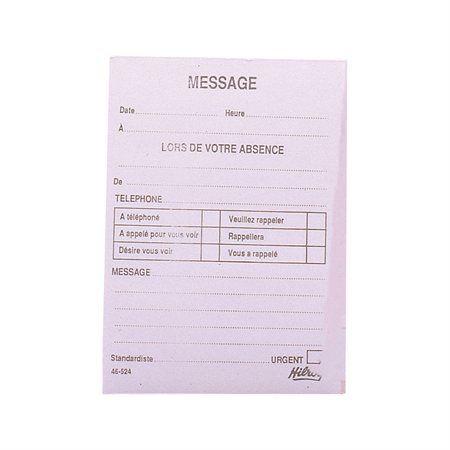 Telephone Message Pad Package of 25 French