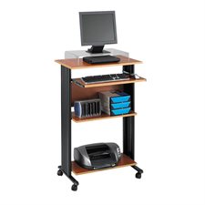 Safco® MÜV™ Fixed-Height Stand-Up Workstation cherry/black