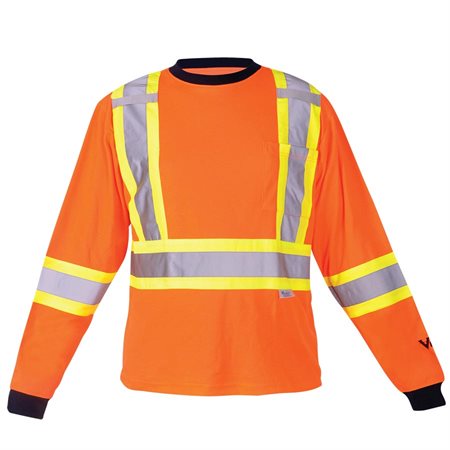Safety Cotton Lined Long Sleeve Shirt Orange XL