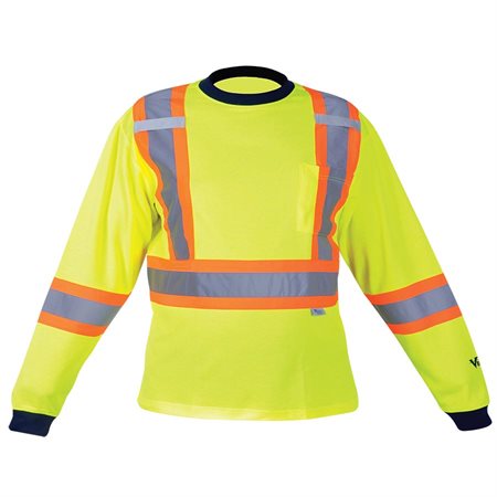 Safety Cotton Lined Long Sleeve Shirt Lime M