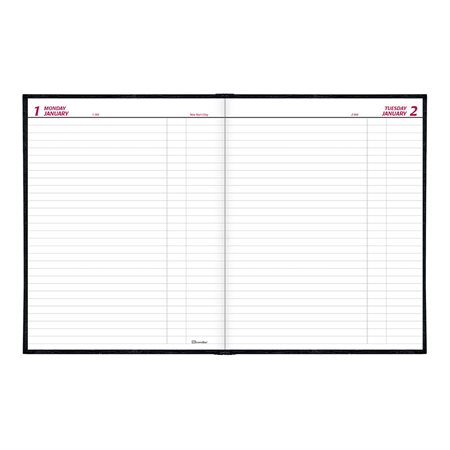 Traditional Daily Planner (2025) 10 x 7-7 / 8 in black