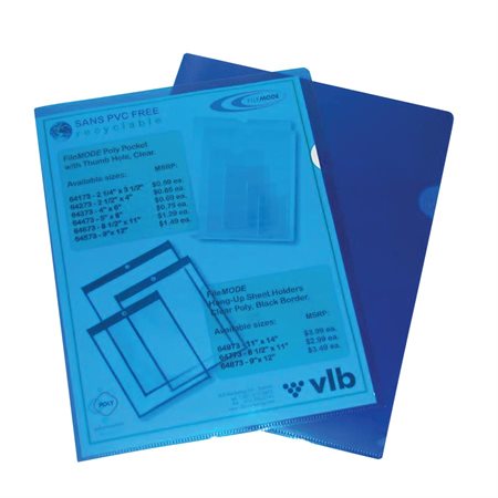 Protective File Pockets 12 x 9-5 / 8 in blue