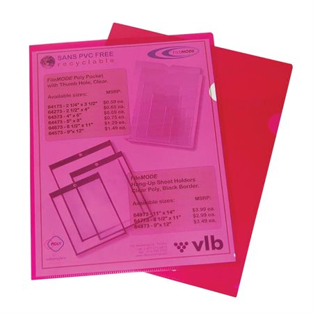 Protective File Pockets 12 x 9-5 / 8 in red