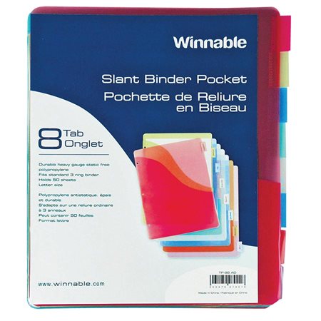 Slant Binder Pockets with Tabs 8 tabs