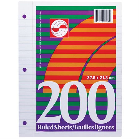 Ruled Loose Leaf Sheets package of 200