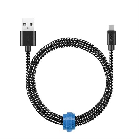 Câble tressé pour chargement et synchronisation USB-C zébré