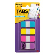 Post-it® 4-Colour Tabs Aqua, yellow, pink and violet