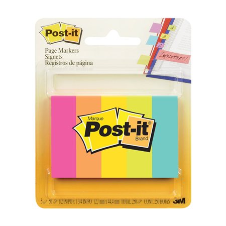 Post-It® Page Markers 5 pads of 50 page markers fluorescent