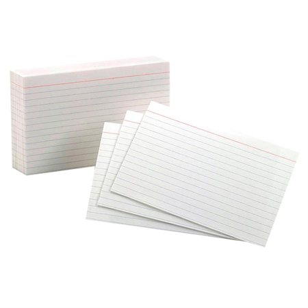 White Index Cards Ruled on one side 6 x 4"