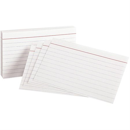 White Index Cards Ruled on one side 5 x 3"
