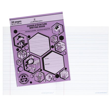 Louis Garneau® Interligned and Dotted Lines Writing Book purple