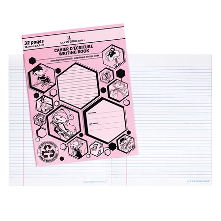 Louis Garneau® Interligned and Dotted Lines Writing Book pink