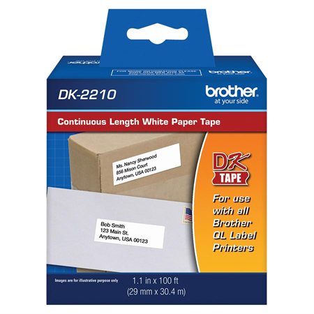 62mm x 30.4m QL-550A -6 Rolls with 1 Refillable Cartridge for Label Printer QL-500 Compatibel DK-2205 Brother Labels White Continuous Paper Tape Labels 2.4 x 100 QL-700