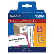 Labels for QL Printers Black/white ribbon tape 2-3/7" x 50'