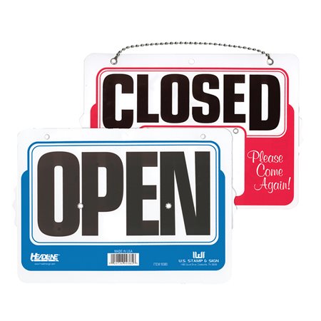 2-Sided OPEN / CLOSED Sign with clock