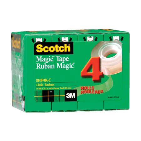 Scotch® Magic™ Adhesive Tape Refill 18 mm x 25 m. Package of 4.