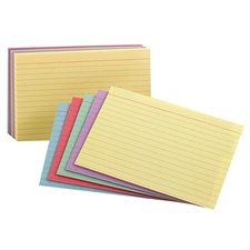 Coloured Assorted Ruled Index Cards 3 x 5"