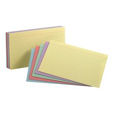 Coloured Assorted Ruled Index Cards 5 x 8"