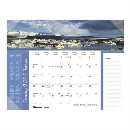 Calendrier sous-main mensuel (2024) Paysages du monde