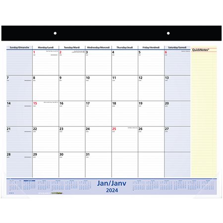 QuickNotes Monthly Desk Pad Calendar (2025)