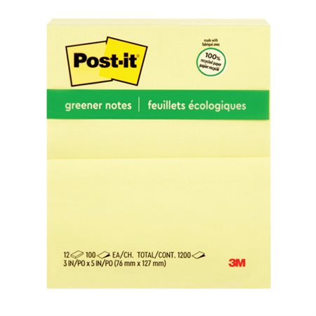 Recycled Post-it® Self-Adhesive Notes Plain 3 x 5 in. (1)