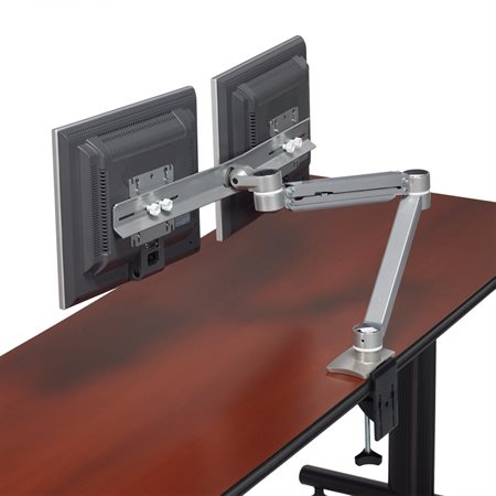 DOUBLE SCREEN MONITOR ARM SILVER