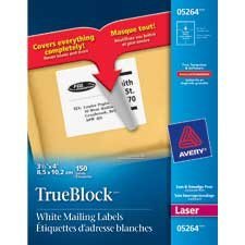 White Rectangle Labels Package of 25 sheets 4 x 3-1/3" (150)