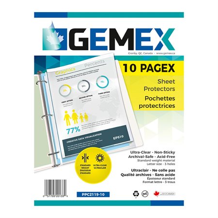 Pagex™ Ultra-Clear Page Holder Lightweight 0.002” pkg 10