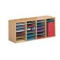 Wood Mailroom Organizer 24 compartments, 39-1 / 4 x 11-3 / 4 x 16-1 / 4 in. H oak