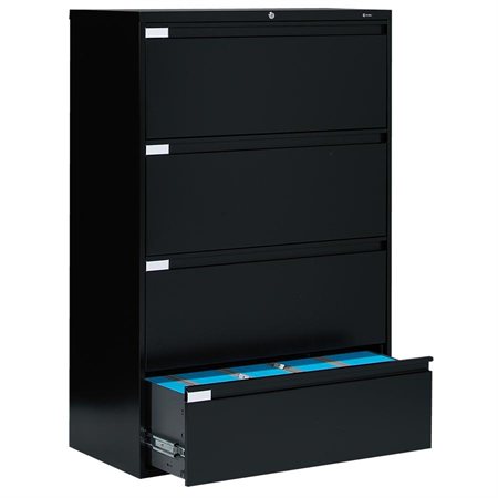 Fileworks® 9300 Plus Lateral Filing Cabinets 4 drawers black