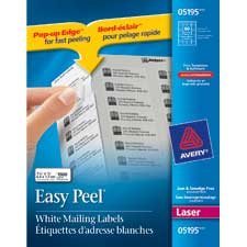Étiquettes rectangulaires blanches Easy Peel® Paquet de 25 feuilles 1-3/4 x 2/3” (1500)
