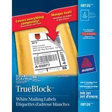 TrueBlock™ White Rectangle Labels 5-1/2 x 8-1/2" (50)