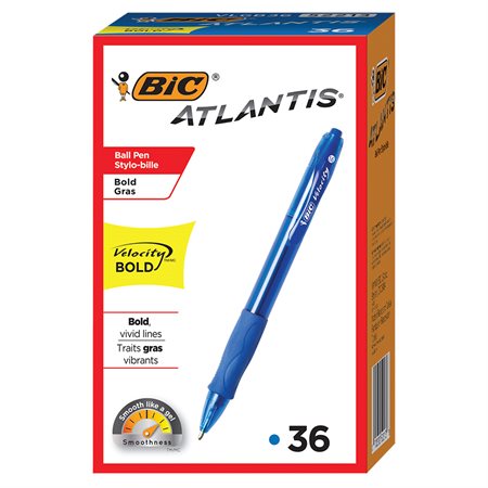 Stylo à bille rétractable Atlantis® Velocity Bold ™ bleu