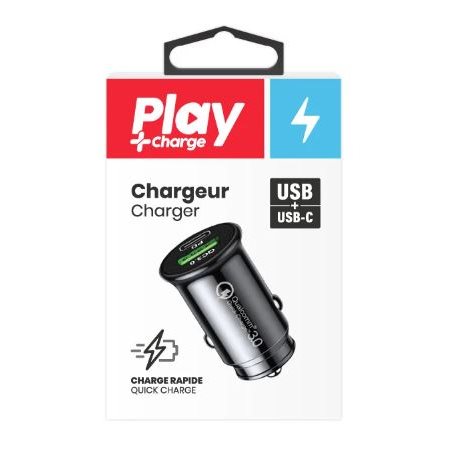 CHARGEUR AUTO USB + USB-C