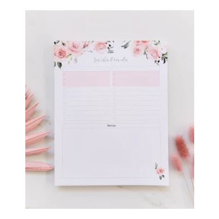 LISTS AND NOTES PAD - PINK FLOWERS