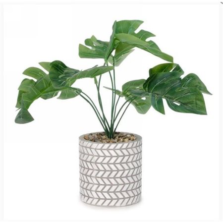 GREEN LEAF PLANT POT ARROW PATTERN