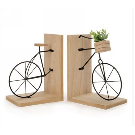 SET.2 NATURAL BICYCLE BOOKENDS
